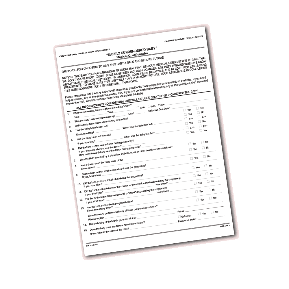 Medical Questionnaire - English Version